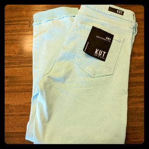 Kut From the Kloth Aqua Amy Crop Jeans NWT 10